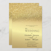 Elegante chique gouden glitter bokeh bruiloft uitn kaart (Voorkant / Achterkant)