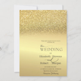 Elegante chique gouden glitter bokeh bruiloft uitn kaart