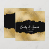 elegante chique gouden glitter bruiloft kaart (Voorkant / Achterkant)