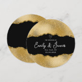 elegante chique gouden glitter bruiloft kaart (Voorkant / Achterkant)