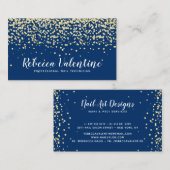 Elegante chique gouden glitter confetti effen mari visitekaartje (Voorkant / Achterkant)