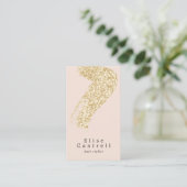 Elegante chique gouden glitter penseelstreek blush visitekaartje (Staand voorkant)