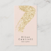 Elegante chique gouden glitter penseelstreek blush visitekaartje (Voorkant)