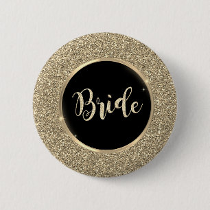 Elegante chique gouden glitter ronde button 5,7 cm