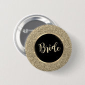 Elegante chique gouden glitter ronde button 5,7 cm (Voorkant /achterkant)