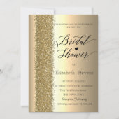 Elegante Chique Gouden Glitter Script Bruiloft Bru Kaart (Voorkant)