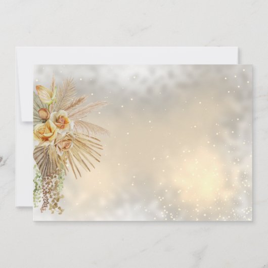 Elegante chique gouden harten Boho bloemen RSVP-ka Kaart (Achterkant)