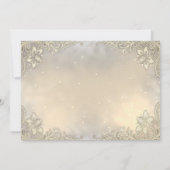 Elegante Chique Gouden Harten Kant Bruiloft Kaart (Achterkant)