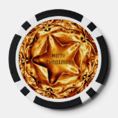 Elegante chique gouden koperen kerst ster poker ch pokerchips (Achterkant)