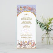 Elegante chique gouden lavendel Wildflower boog br Menu (Staand voorkant)