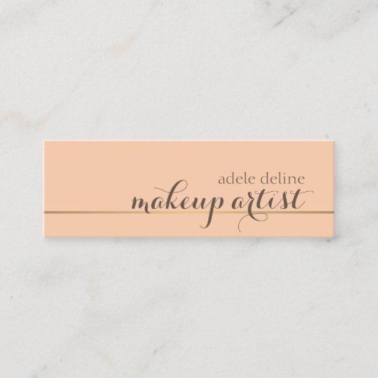 Elegante chique gouden lijn make-up artiest mini visitekaartje (Voorkant)