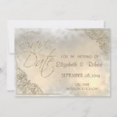 Elegante Chique Gouden Lijst Bewaar De Datum Save The Date (Voorkant)