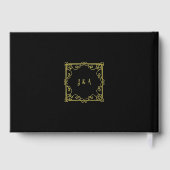 Elegante chique gouden lijst foto gouden folie bru gastenboek (Achterkant)