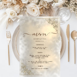Elegante Chique Gouden Lijst Trouw Menu Kaart