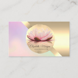 Elegante Chique Gouden Lotus Bloem Geometrisch Visitekaartje