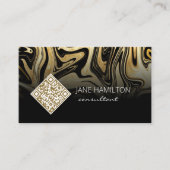 Elegante Chique Gouden Marmeren Visitekaart Visitekaartje (Voorkant)