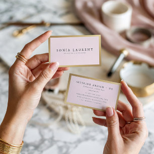 Elegante chique gouden metallic blush roze minimal visitekaartje