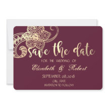 Elegante Chique Gouden Paisley Bewaar de Datum
