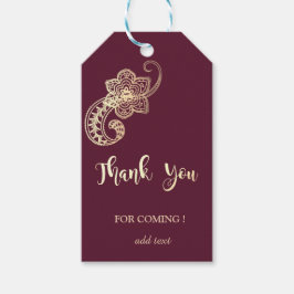 Elegante Chique Gouden Paisley  Dank je wel Cadeaulabel