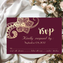 Elegante Chique Gouden Paisley RSVP