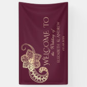 Elegante Chique Gouden Paisley Spandoek (Verticaal)