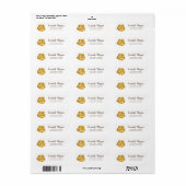 Elegante chique, gouden roos, wit adreslabel etiket (Full Sheet)