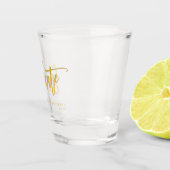 Elegante Chique Gouden Script Afstudeerfeest Shot Glas (Rechts)
