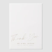 Elegante chique gouden script bruiloft dank u over vellum uitnodigingen (Voorkant)