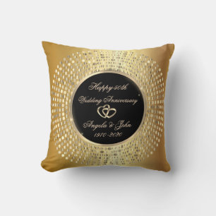 Elegante Chique Gouden Stippen 50-jarig Huwelijksj Kussen