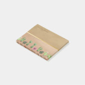Elegante chique gouden streep,waterverf cactus post-it® notes (Schuin)