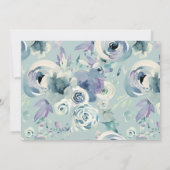 Elegante Chique Gouden Turquoise Blauwe Bloemen Ba Kaart (Achterkant)