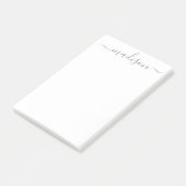 Elegante chique grijze kalligrafie Script Naam ler Post-it® Notes (Schuin)