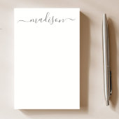 Elegante chique grijze kalligrafie Script Naam ler Post-it® Notes