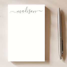 Elegante chique grijze kalligrafie Script Naam ler Post-it® Notes