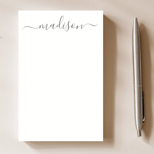Elegante chique grijze kalligrafie Script Naam ler Post-it® Notes