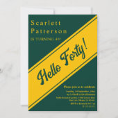 Elegante chique groene en gouden luxe 40e verjaard kaart (Voorkant)