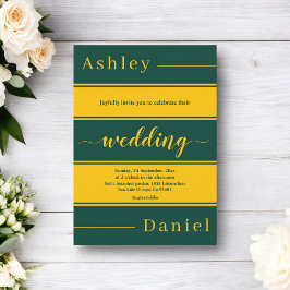 Elegante chique groene en gouden strepen Luxe brui Kaart