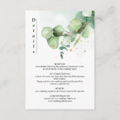 Elegante chique groene Eucalyptus bruiloft gouden Informatiekaartje (Voorkant)