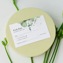 Elegante chique groene Eucalyptus bruiloft gouden RSVP Kaartje