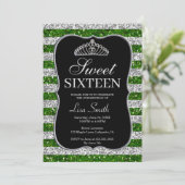 Elegante chique groene zilveren glittersnoer Sweet Kaart (Staand voorkant)