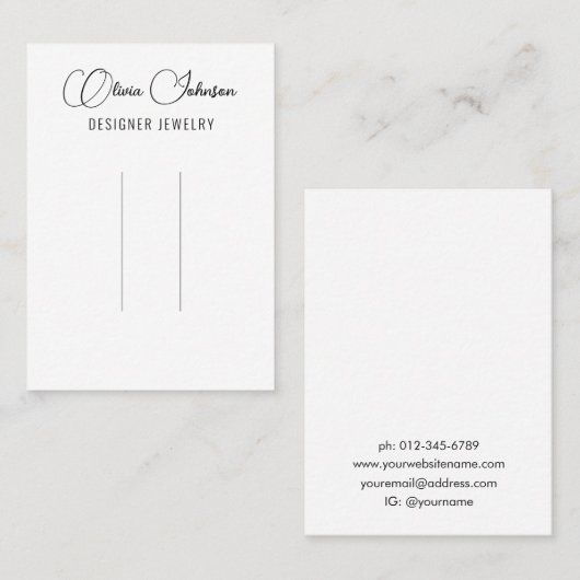 Elegante chique haarclip display visitekaartje (Voorkant / Achterkant)