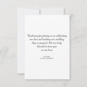 Elegante chique handschrift script bruiloft foto bedankkaart (Achterkant)