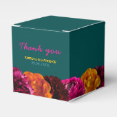 Elegante chique heldergroene gele bloemen bruiloft bedankdoosjes (Voorkant Zijde)