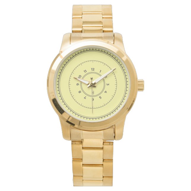Elegante Chique Heren Goud   Horloge (Voorkant)