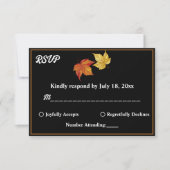 Elegante chique Herfst in liefde rustieke herfstbr RSVP Kaartje (Voorkant)