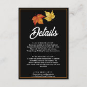 Elegante chique herfst laat herfst bruiloft detail informatiekaartje (Voorkant)