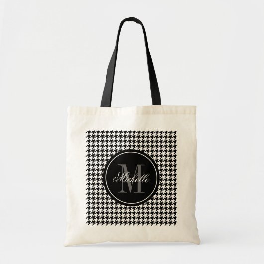 Elegante chique houndstooth patroon monogram tas (Voorkant)
