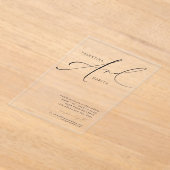 Elegante Chique Kalligrafie Script Bruiloft Acryl Uitnodigingen (Laagn)