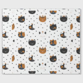 Elegante chique kattenpatronen cadeaupapier (Vlak)