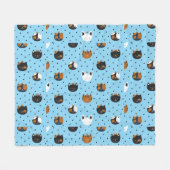 Elegante chique kattenpatronen fleece deken (Voorkant (Horizontaal))